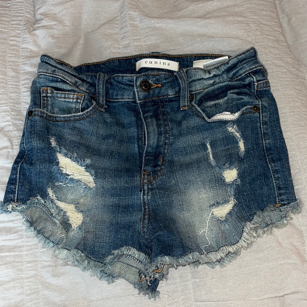 Eunina lulu high rise cut off shorts